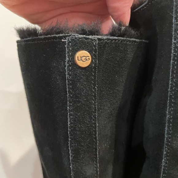 Ugg‎ Black Kasen Black Suded Tall 3” Heel Boots Size 10 - Picture 7 of 10
